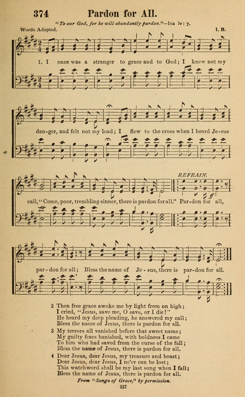 The New Jubilee Harp: or Christian hymns and song. a new collection of hymns and tunes for public and social worship page 227