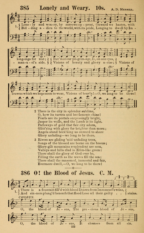 The New Jubilee Harp: or Christian hymns and song. a new collection of hymns and tunes for public and social worship page 232