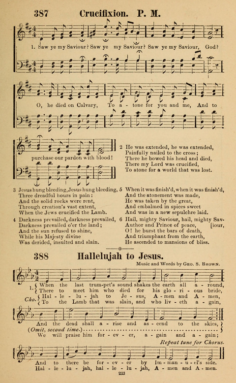The New Jubilee Harp: or Christian hymns and song. a new collection of hymns and tunes for public and social worship page 233