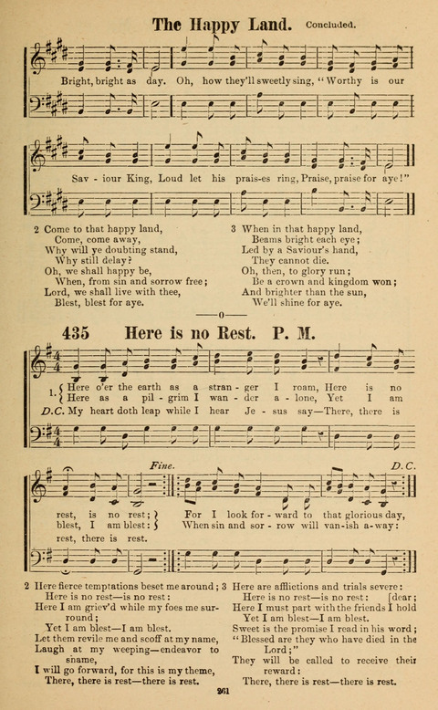 The New Jubilee Harp: or Christian hymns and song. a new collection of hymns and tunes for public and social worship page 261