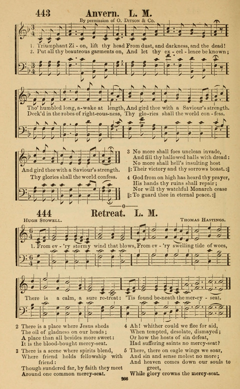 The New Jubilee Harp: or Christian hymns and song. a new collection of hymns and tunes for public and social worship page 266