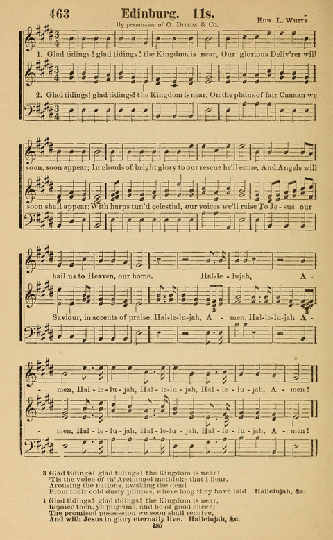 The New Jubilee Harp: or Christian hymns and song. a new collection of hymns and tunes for public and social worship page 280