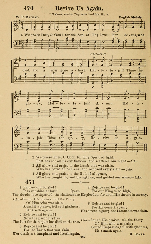 The New Jubilee Harp: or Christian hymns and song. a new collection of hymns and tunes for public and social worship page 284