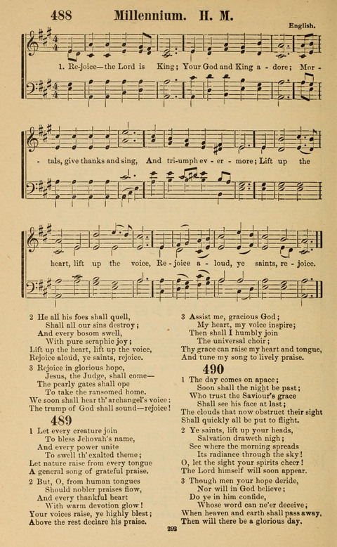 The New Jubilee Harp: or Christian hymns and song. a new collection of hymns and tunes for public and social worship page 292
