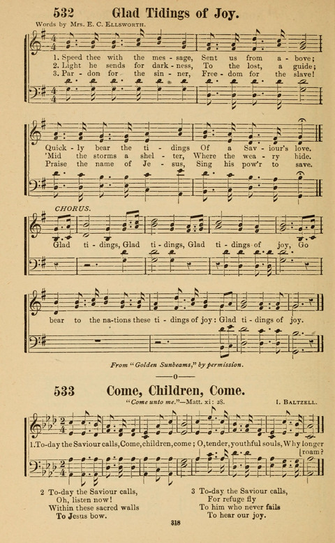 The New Jubilee Harp: or Christian hymns and song. a new collection of hymns and tunes for public and social worship page 318