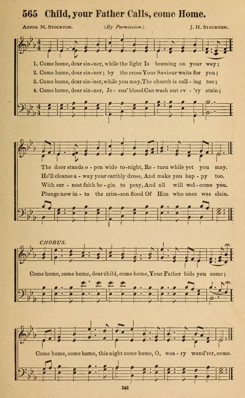 The New Jubilee Harp: or Christian hymns and song. a new collection of hymns and tunes for public and social worship page 343