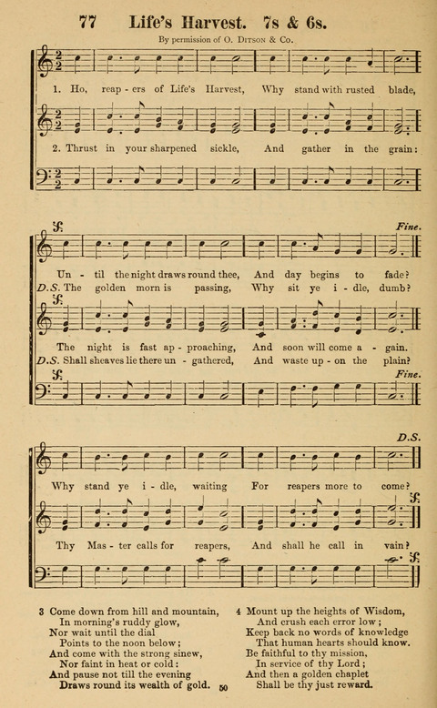 The New Jubilee Harp: or Christian hymns and song. a new collection of hymns and tunes for public and social worship page 50