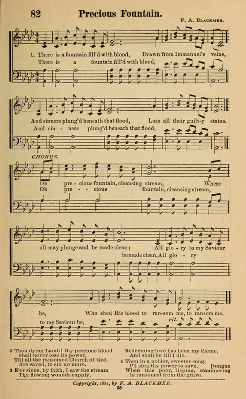 The New Jubilee Harp: or Christian hymns and song. a new collection of hymns and tunes for public and social worship page 55