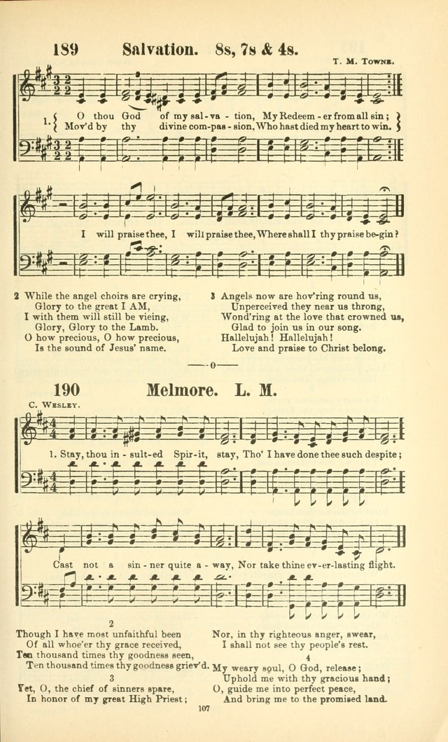The New Jubilee Harp: or Christian hymns and songs. a new collection of hymns and tunes for public and social worship (With supplement) page 107