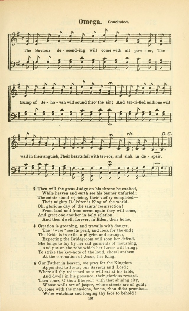 The New Jubilee Harp: or Christian hymns and songs. a new collection of hymns and tunes for public and social worship (With supplement) page 165