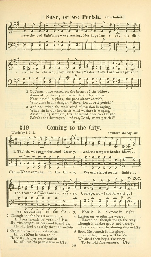 The New Jubilee Harp: or Christian hymns and songs. a new collection of hymns and tunes for public and social worship (With supplement) page 193