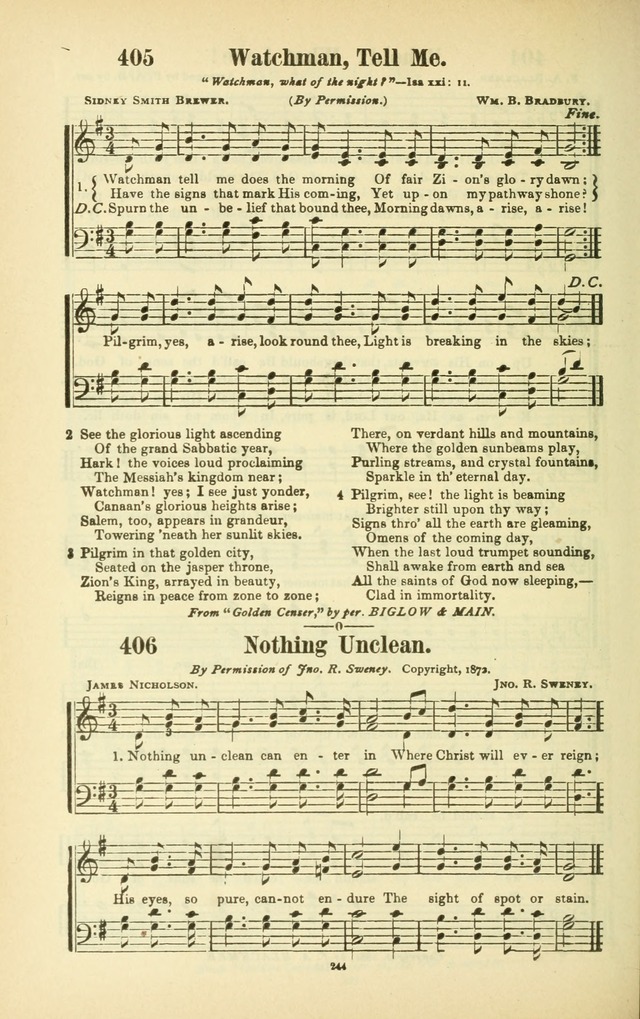 The New Jubilee Harp: or Christian hymns and songs. a new collection of hymns and tunes for public and social worship (With supplement) page 248