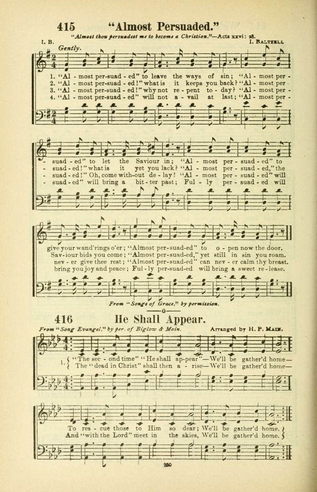 The New Jubilee Harp: or Christian hymns and songs. a new collection of hymns and tunes for public and social worship (With supplement) page 254