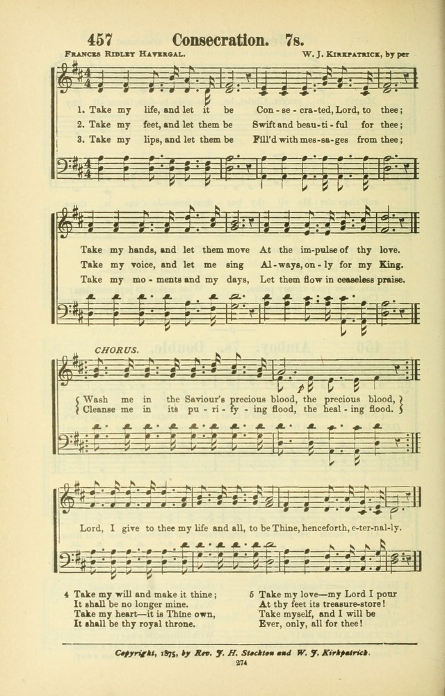 The New Jubilee Harp: or Christian hymns and songs. a new collection of hymns and tunes for public and social worship (With supplement) page 278