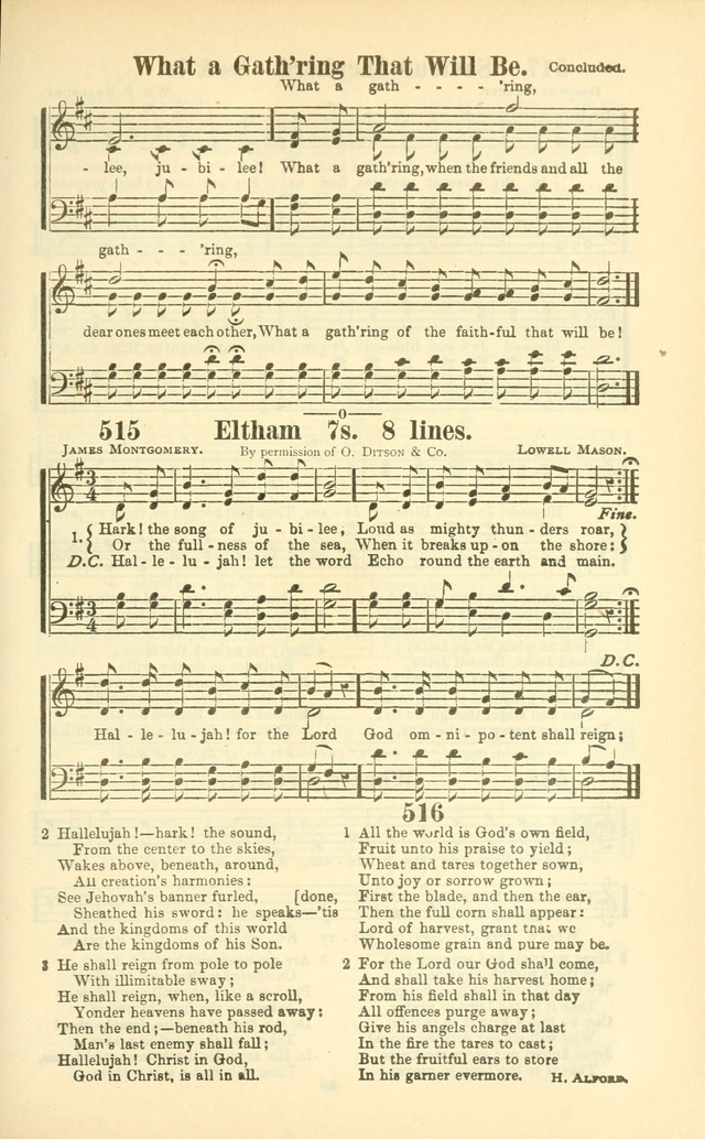 The New Jubilee Harp: or Christian hymns and songs. a new collection of hymns and tunes for public and social worship (With supplement) page 309