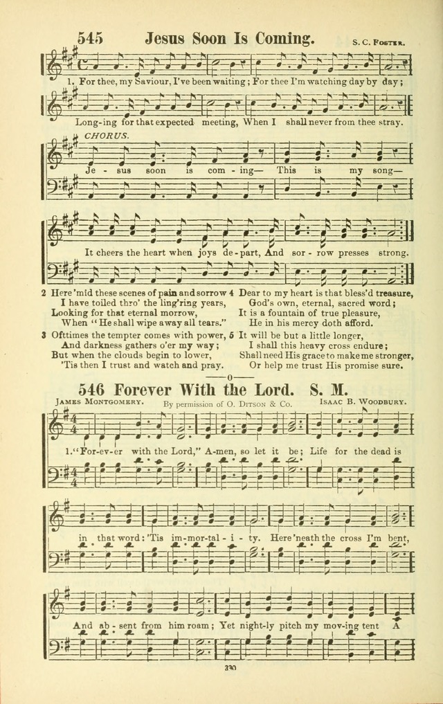 The New Jubilee Harp: or Christian hymns and songs. a new collection of hymns and tunes for public and social worship (With supplement) page 334