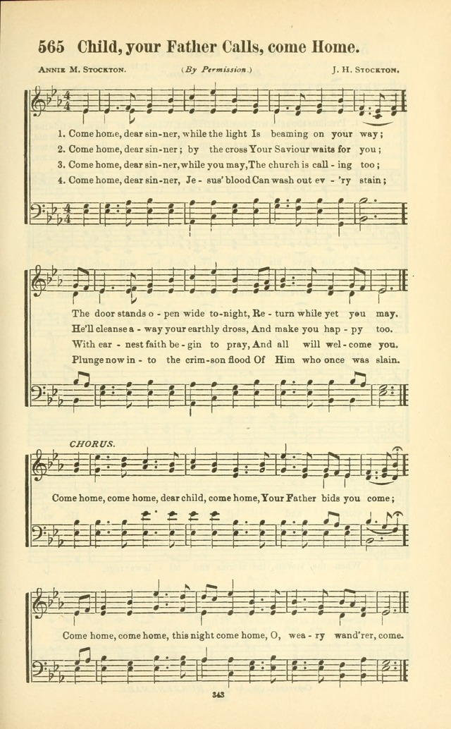 The New Jubilee Harp: or Christian hymns and songs. a new collection of hymns and tunes for public and social worship (With supplement) page 347