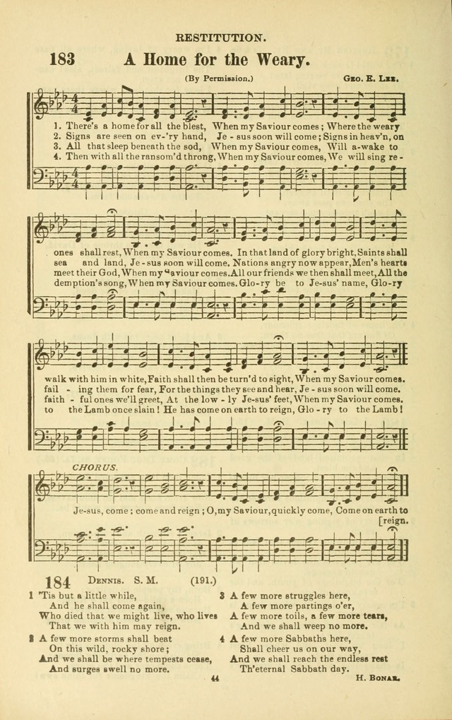 The New Jubilee Harp: or Christian hymns and songs. a new collection of hymns and tunes for public and social worship (With supplement) page 450