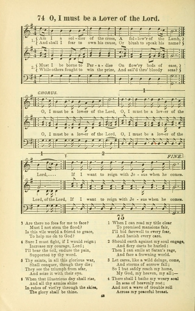 The New Jubilee Harp: or Christian hymns and songs. a new collection of hymns and tunes for public and social worship (With supplement) page 48