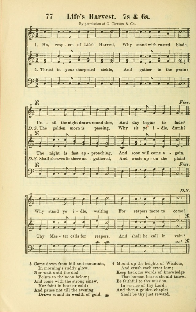 The New Jubilee Harp: or Christian hymns and songs. a new collection of hymns and tunes for public and social worship (With supplement) page 50