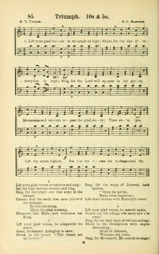 The New Jubilee Harp: or Christian hymns and songs. a new collection of hymns and tunes for public and social worship (With supplement) page 58