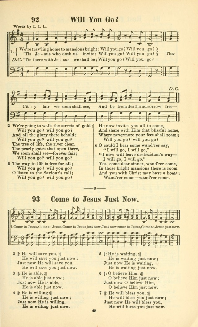 The New Jubilee Harp: or Christian hymns and songs. a new collection of hymns and tunes for public and social worship (With supplement) page 63