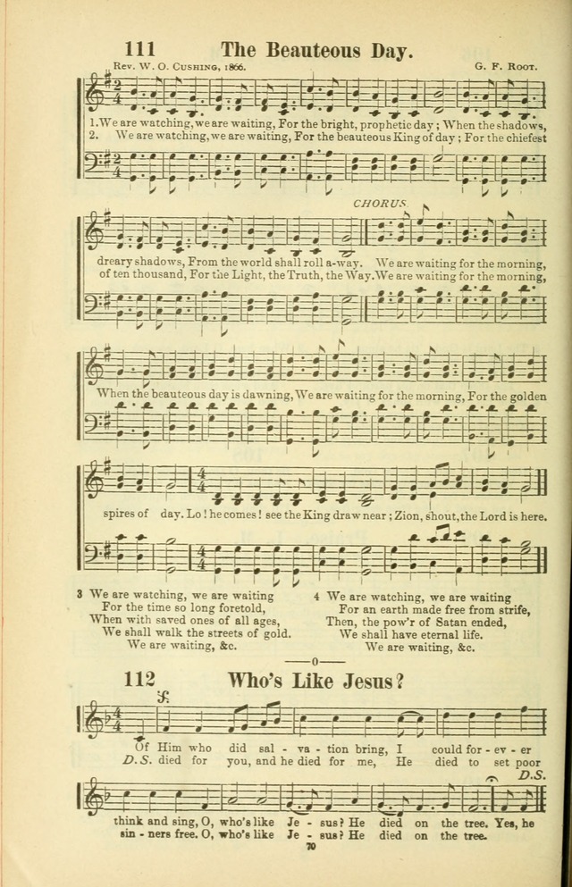 The New Jubilee Harp: or Christian hymns and songs. a new collection of hymns and tunes for public and social worship (With supplement) page 70