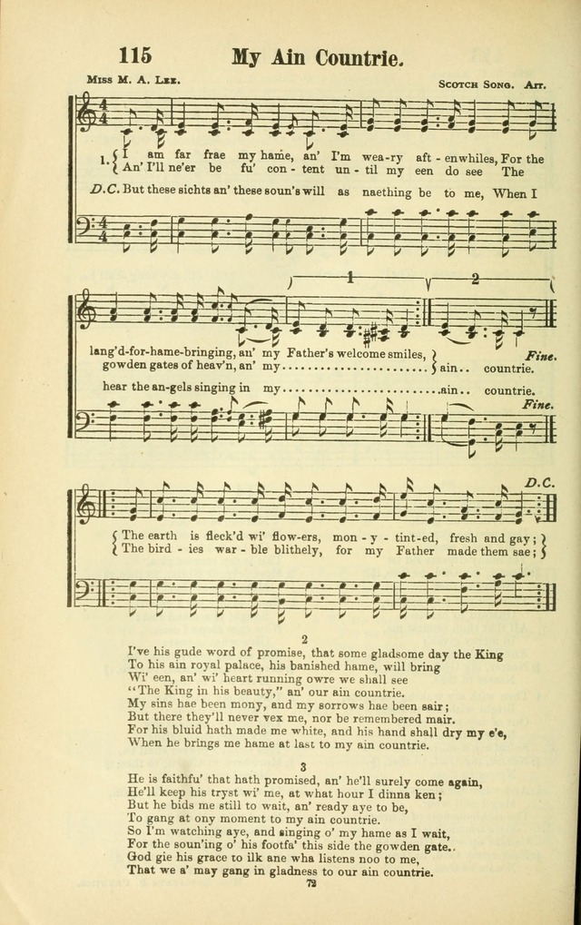The New Jubilee Harp: or Christian hymns and songs. a new collection of hymns and tunes for public and social worship (With supplement) page 72