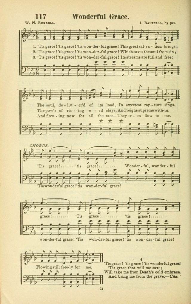 The New Jubilee Harp: or Christian hymns and songs. a new collection of hymns and tunes for public and social worship (With supplement) page 74