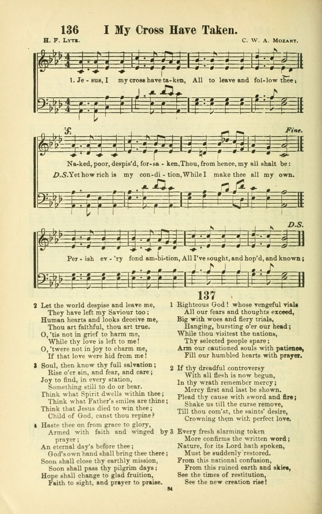 The New Jubilee Harp: or Christian hymns and songs. a new collection of hymns and tunes for public and social worship (With supplement) page 84