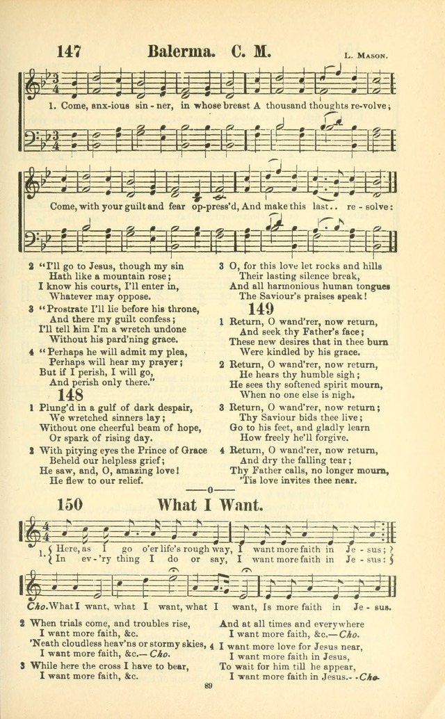 The New Jubilee Harp: or Christian hymns and songs. a new collection of hymns and tunes for public and social worship (With supplement) page 89