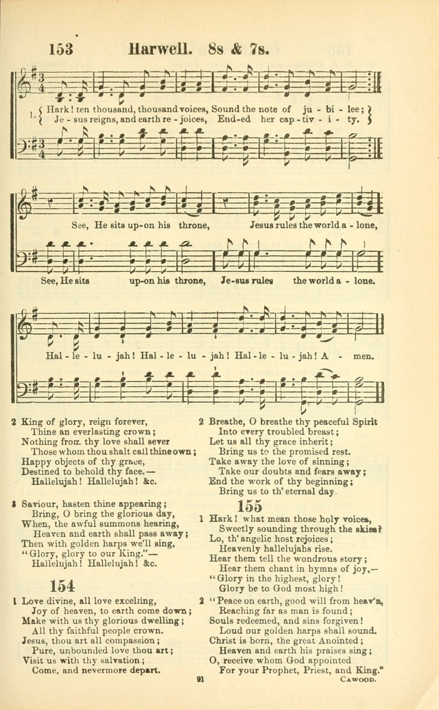 The New Jubilee Harp: or Christian hymns and songs. a new collection of hymns and tunes for public and social worship (With supplement) page 91