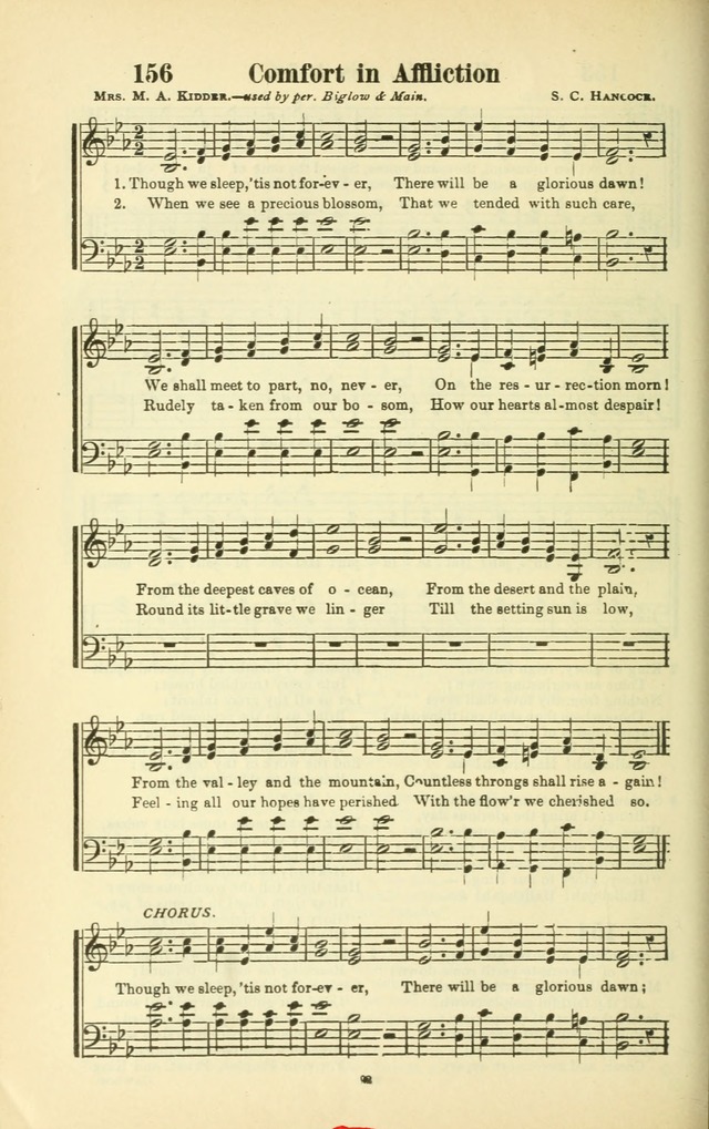 The New Jubilee Harp: or Christian hymns and songs. a new collection of hymns and tunes for public and social worship (With supplement) page 92