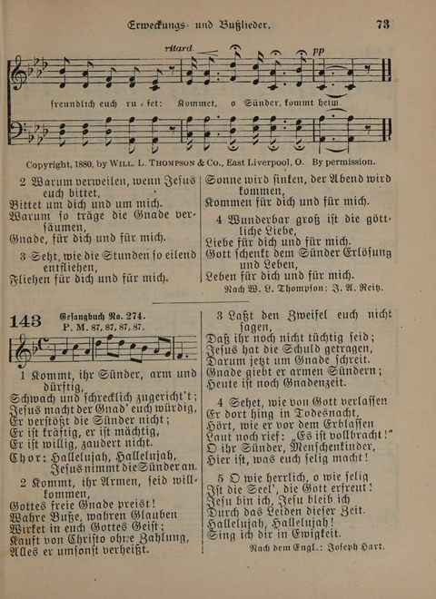 Der Neue Kleine Psalter: Zionslieder für den Gebrauch in Erbauungsstunden und Lagerversammlungen page 73