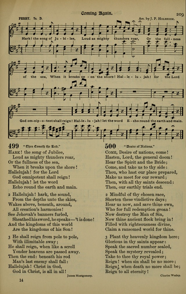 The New Laudes Domini: a selection of spiritual songs, ancient and modern for use in Baptist churches page 209