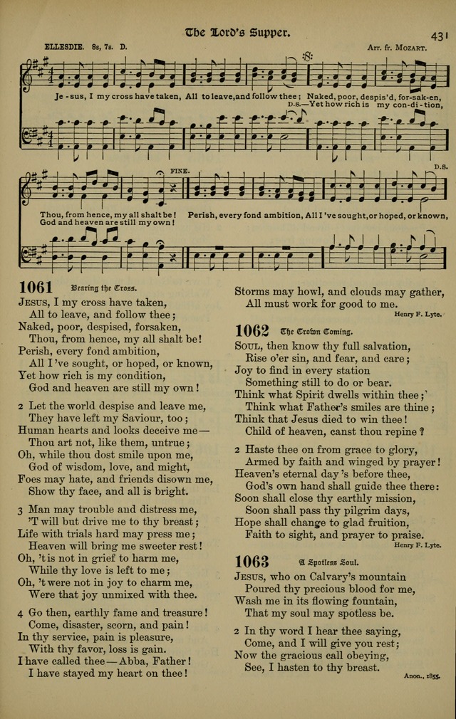 The New Laudes Domini: a selection of spiritual songs, ancient and modern for use in Baptist churches page 431