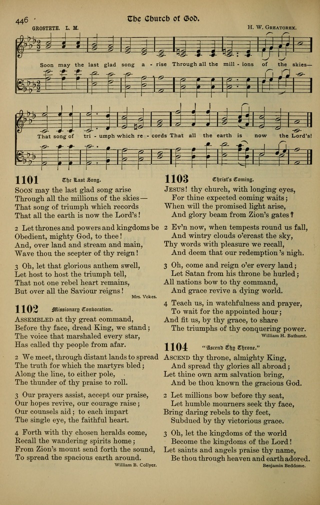 The New Laudes Domini: a selection of spiritual songs, ancient and modern for use in Baptist churches page 446