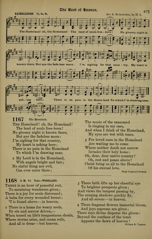 The New Laudes Domini: a selection of spiritual songs, ancient and modern for use in Baptist churches page 475