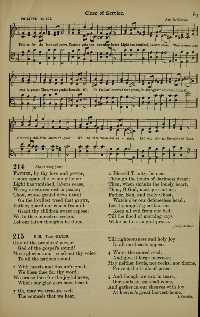 The New Laudes Domini: a selection of spiritual songs, ancient and modern for use in Baptist churches page 89