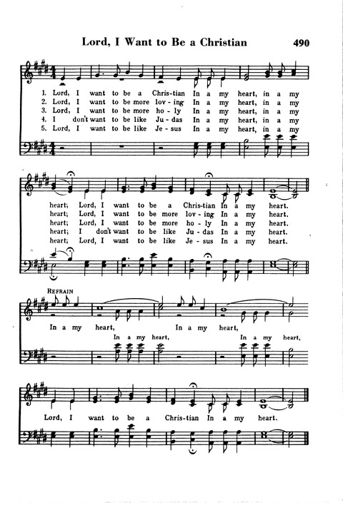 The New National Baptist Hymnal 490. Lord, I want to be a Christian In ...