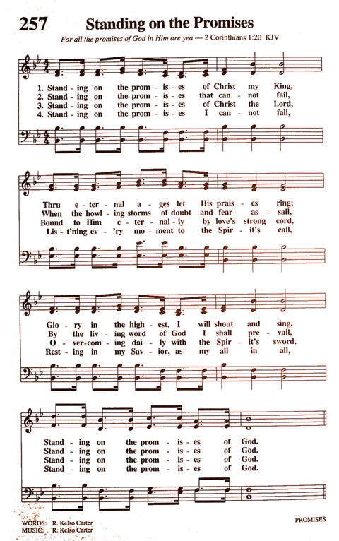 Hymn: Standing on the promises of Christ my King