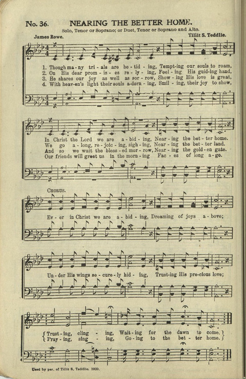 New Perfect Praise: for Sunday-schools, singing-schools, revivals, conventions and general use in Christian work and worship page 36