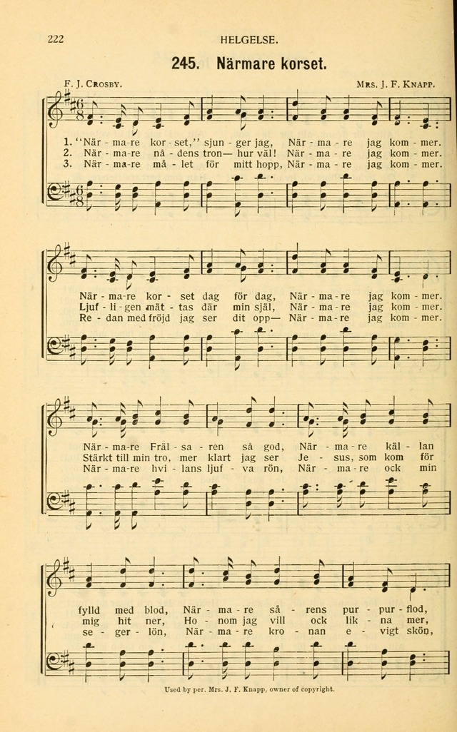 Nya Psalmisten: sånger för allmän och enskild uppbyggelse page 222