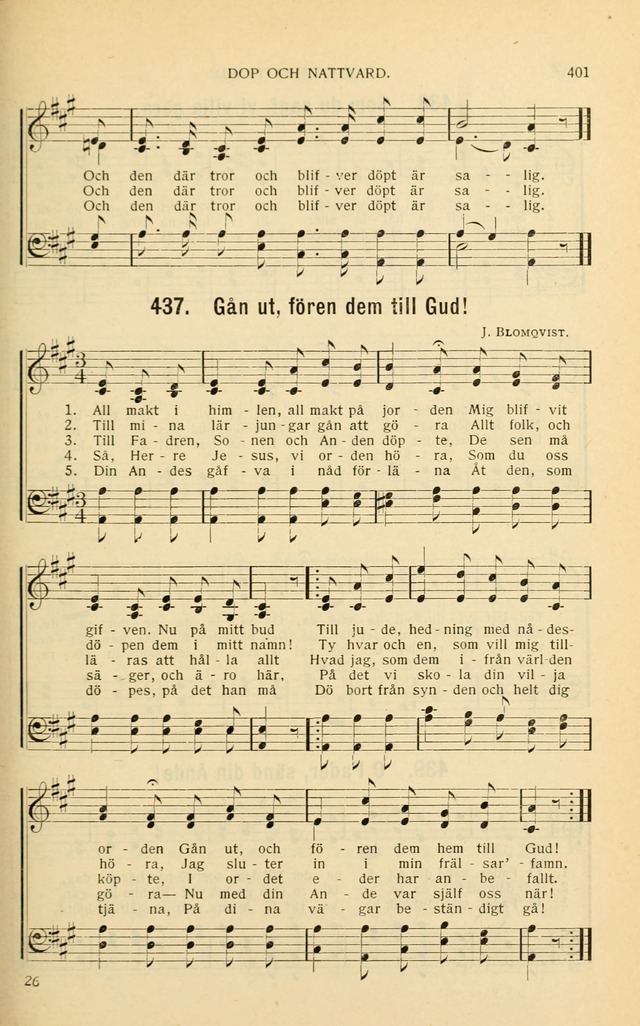 Nya Psalmisten: sånger för allmän och enskild uppbyggelse page 401