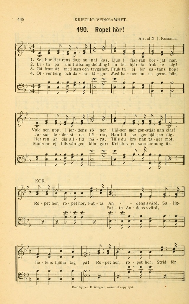 Nya Psalmisten: sånger för allmän och enskild uppbyggelse page 448