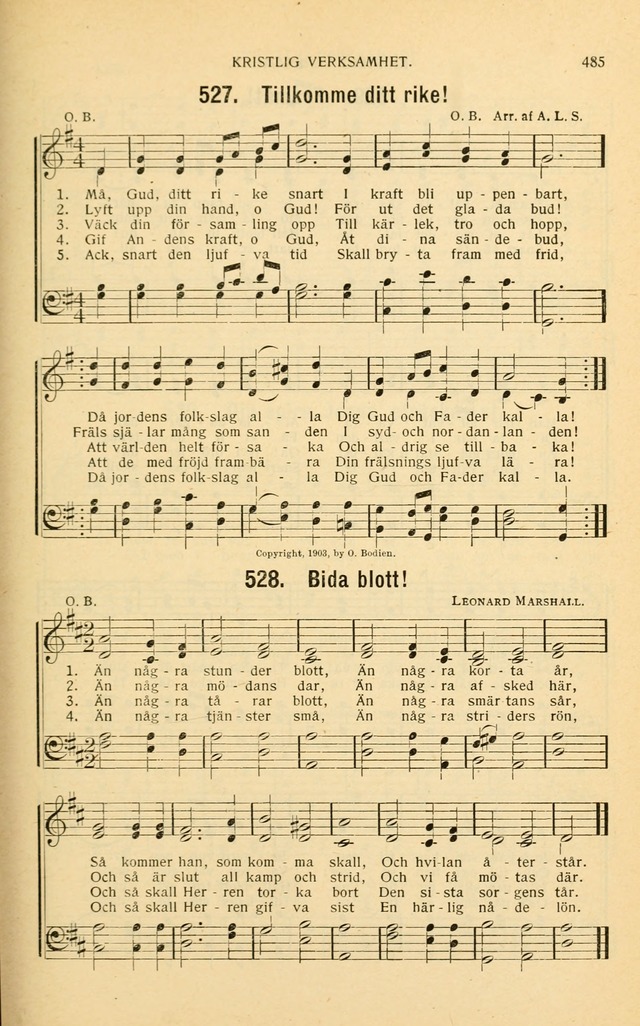 Nya Psalmisten: sånger för allmän och enskild uppbyggelse page 485