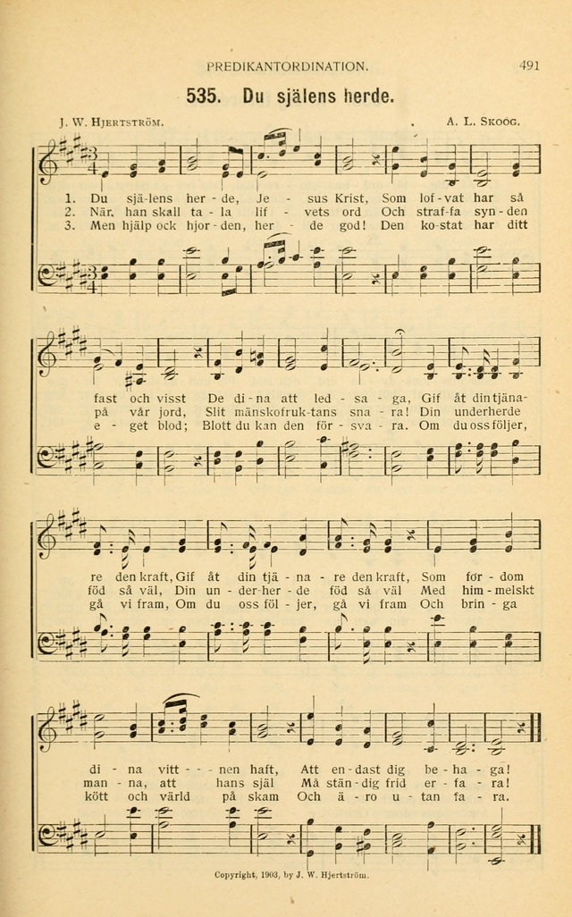 Nya Psalmisten: sånger för allmän och enskild uppbyggelse page 491