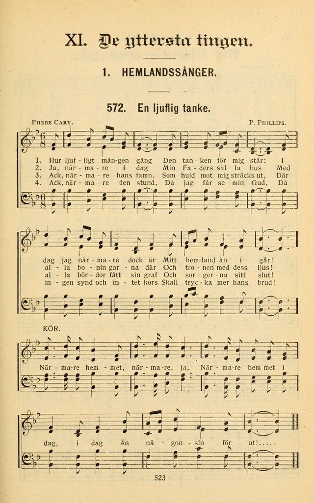 Nya Psalmisten: sånger för allmän och enskild uppbyggelse page 523