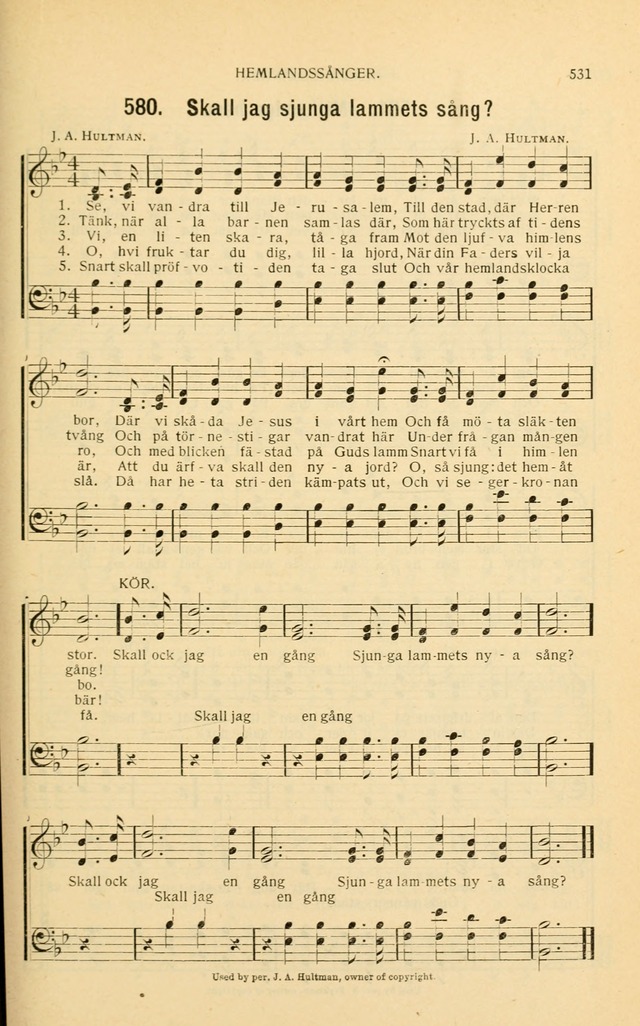 Nya Psalmisten: sånger för allmän och enskild uppbyggelse page 531
