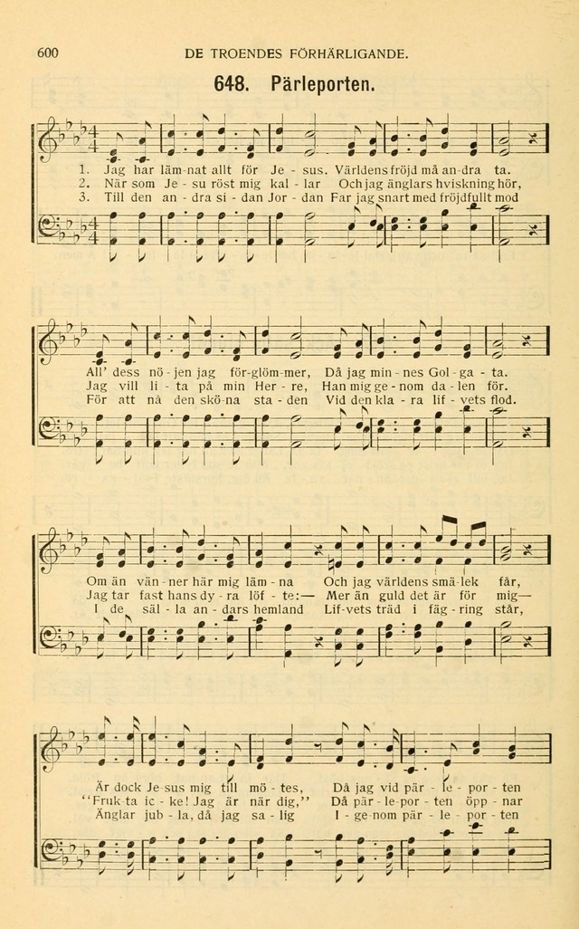 Nya Psalmisten: sånger för allmän och enskild uppbyggelse page 600